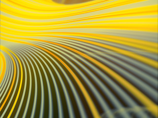 Poster - Modern style abstraction with composition made of various colored lines. Wave band geometric pattern. 3d rendering