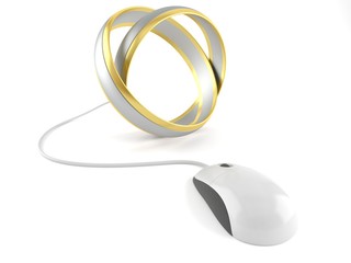 Poster - Wedding ring with computer mouse