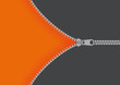Vector opening zipper with orange base