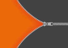 Vector Opening Zipper With Orange Base