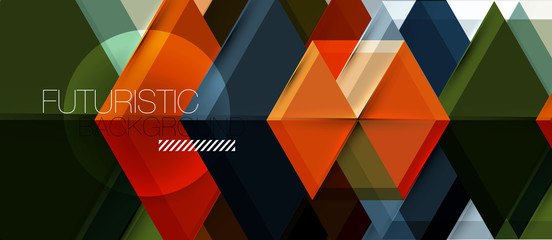 Geometric triangle and hexagon abstract background, vector illustration