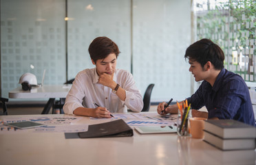 Fototapete - Start up teamwork diversity and Inclusion concept : Business Team Coworker working planning with colleague in office