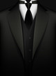 Elegant black tuxedo with tie. VIP concept