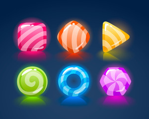 Game match icon. Square set in different colors.