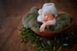© Oksana - Sleeping newborn boy in the first days of life on white background