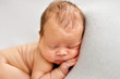 © Oksana - Sleeping newborn boy in the first days of life on white background