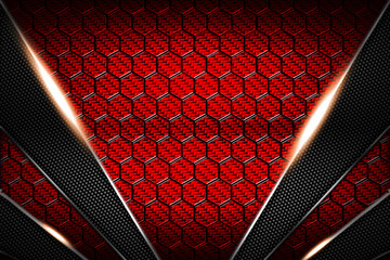 red and black carbon fiber and chromium frame.