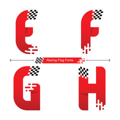 Wall Mural - Alphabet Racing Flag style in a set EFGH