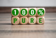 © Stockwerk-Fotodesign - Cubes and dice with 100% pure on wooden background