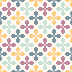 Retro seamless pattern - colorful nostalgic background design