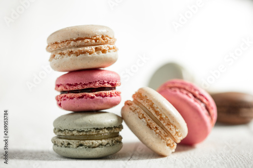 Pyramide de macarons colorés Poster Mural XXL