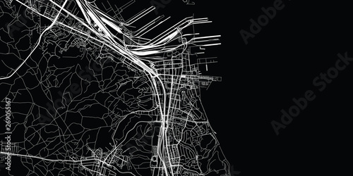 Urban vector city map of Gdynia, Poland
