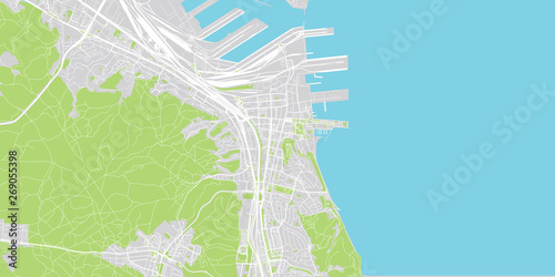 Urban vector city map of Gdynia, Poland