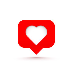 Wall Mural - Icon heart like social network. white background.