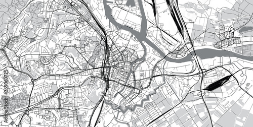Dekoracja na wymiar  miejski-wektor-mapa-miasta-gdansk-polska