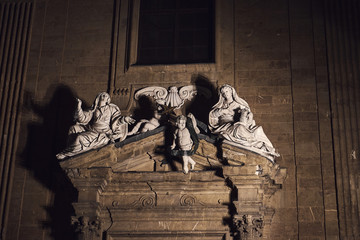 statue of women and child angel in Florence. Italy