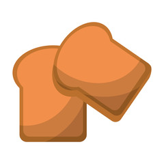 Sticker - Bread sliced wheat food isolated Vector illustration