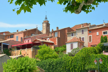 Wall Mural - Village of Roussillon, a commune in the Vaucluse department in the Provence-Alpes-Côte d'Azur region in Southeastern France
