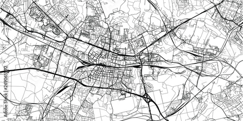 Dekoracja na wymiar  miejski-wektor-mapa-miasta-katowice-polska
