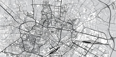 Urban vector city map of Lublin, Poland