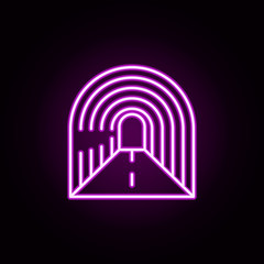 Poster - tunnel neon icon. Elements of transportation set. Simple icon for websites, web design, mobile app, info graphics