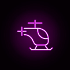 Poster - helicopter neon icon. Elements of transportation set. Simple icon for websites, web design, mobile app, info graphics