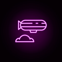 Poster - airplane neon icon. Elements of transportation set. Simple icon for websites, web design, mobile app, info graphics