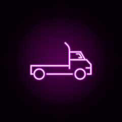 Poster - truck neon icon. Elements of transportation set. Simple icon for websites, web design, mobile app, info graphics