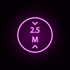 Poster - bridge 2.5 meters neon icon. Elements of transportation set. Simple icon for websites, web design, mobile app, info graphics