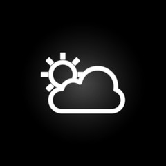 Poster - Cloudy, sunny sign neon icon. Elements of weather set. Simple icon for websites, web design, mobile app, info graphics