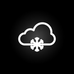 Poster - Cloudy snow sign neon icon. Elements of weather set. Simple icon for websites, web design, mobile app, info graphics