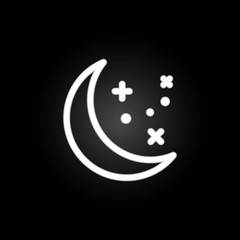 Poster - moon, star sign neon icon. Elements of weather set. Simple icon for websites, web design, mobile app, info graphics