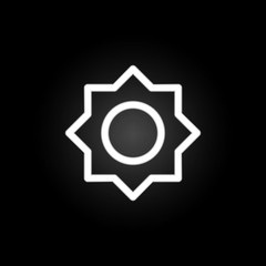 Poster - sunny sign neon icon. Elements of weather set. Simple icon for websites, web design, mobile app, info graphics
