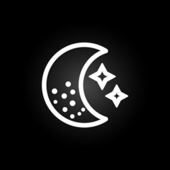 Poster - moon star nignt sign neon icon. Elements of weather set. Simple icon for websites, web design, mobile app, info graphics