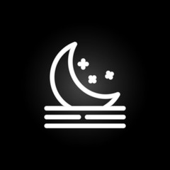 Poster - moon night sign neon icon. Elements of weather set. Simple icon for websites, web design, mobile app, info graphics