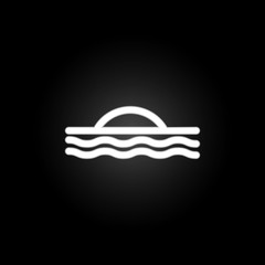 Poster - sunset sign neon icon. Elements of weather set. Simple icon for websites, web design, mobile app, info graphics