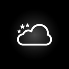 Poster - cloudy star sign neon icon. Elements of weather set. Simple icon for websites, web design, mobile app, info graphics