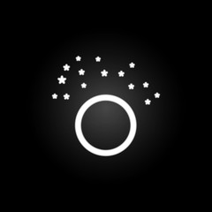Poster - full moon star sign neon icon. Elements of weather set. Simple icon for websites, web design, mobile app, info graphics