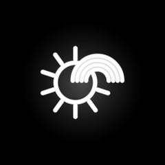 Poster - sun rainbow sign neon icon. Elements of weather set. Simple icon for websites, web design, mobile app, info graphics