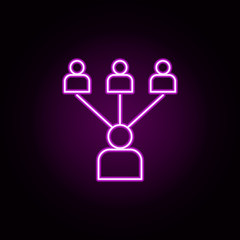 Poster - connection the people neon icon. Elements of sosial media network set. Simple icon for websites, web design, mobile app, info graphics