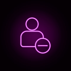 Poster - remove contact sign neon icon. Elements of sosial media network set. Simple icon for websites, web design, mobile app, info graphics