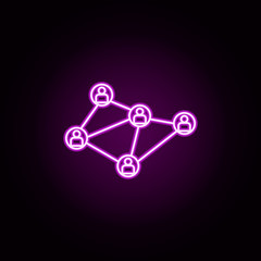Poster - contact communications neon icon. Elements of sosial media network set. Simple icon for websites, web design, mobile app, info graphics