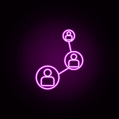 Poster - contact chain neon icon. Elements of sosial media network set. Simple icon for websites, web design, mobile app, info graphics