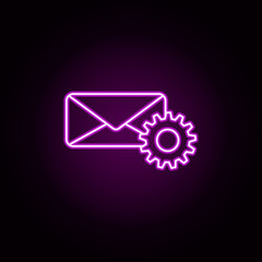 Poster - mail setup neon icon. Elements of sosial media network set. Simple icon for websites, web design, mobile app, info graphics