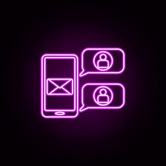 Poster - mail from contacts neon icon. Elements of sosial media network set. Simple icon for websites, web design, mobile app, info graphics