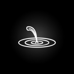 Poster - a drop neon icon. Elements of chocolate set. Simple icon for websites, web design, mobile app, info graphics