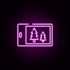 Aufkleber - Christmas shopping, ecommerce neon icon. Elements of christmas set. Simple icon for websites, web design, mobile app, info graphics