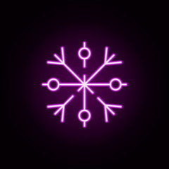 Poster - flake, snow neon icon. Elements of christmas set. Simple icon for websites, web design, mobile app, info graphics