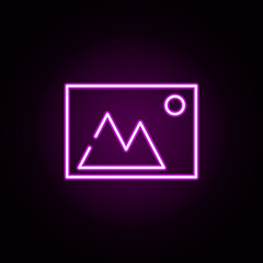 Poster - gallery, image, photo neon icon. Elements of christmas set. Simple icon for websites, web design, mobile app, info graphics