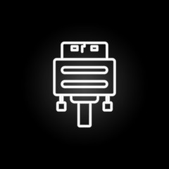 Poster - VGA cable neon icon. Elements of computer hardware set. Simple icon for websites, web design, mobile app, info graphics